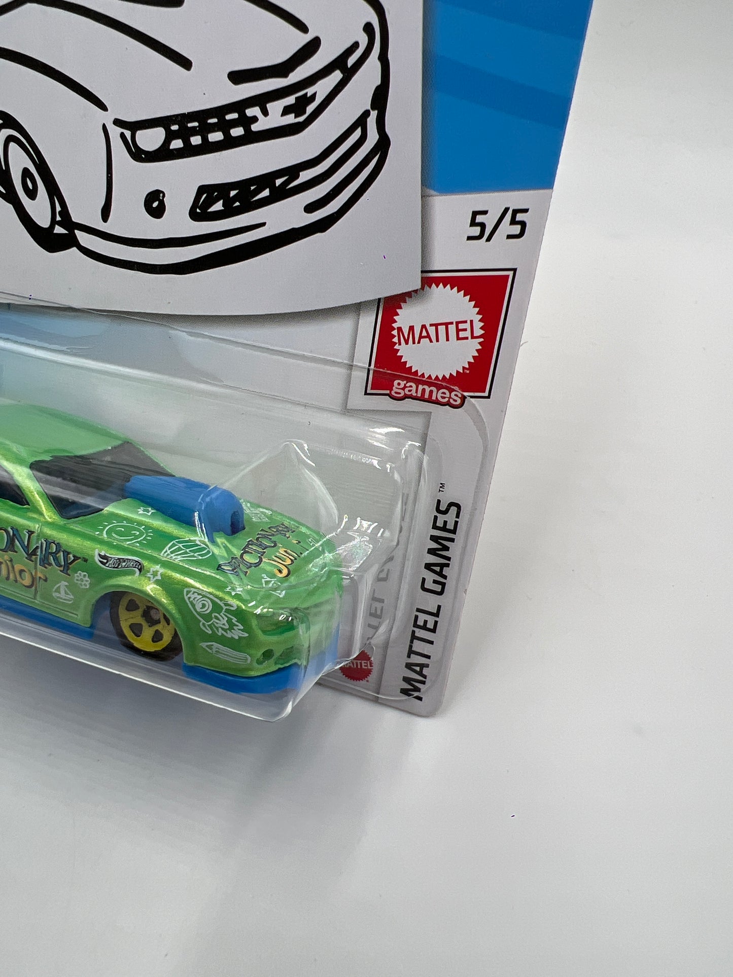 2019 Hot Wheels Kroger Exclusive #149 10 Pro Stock Camaro Green/Yellow Pictionary Sketch Card W/Protectors Cracked Blisters