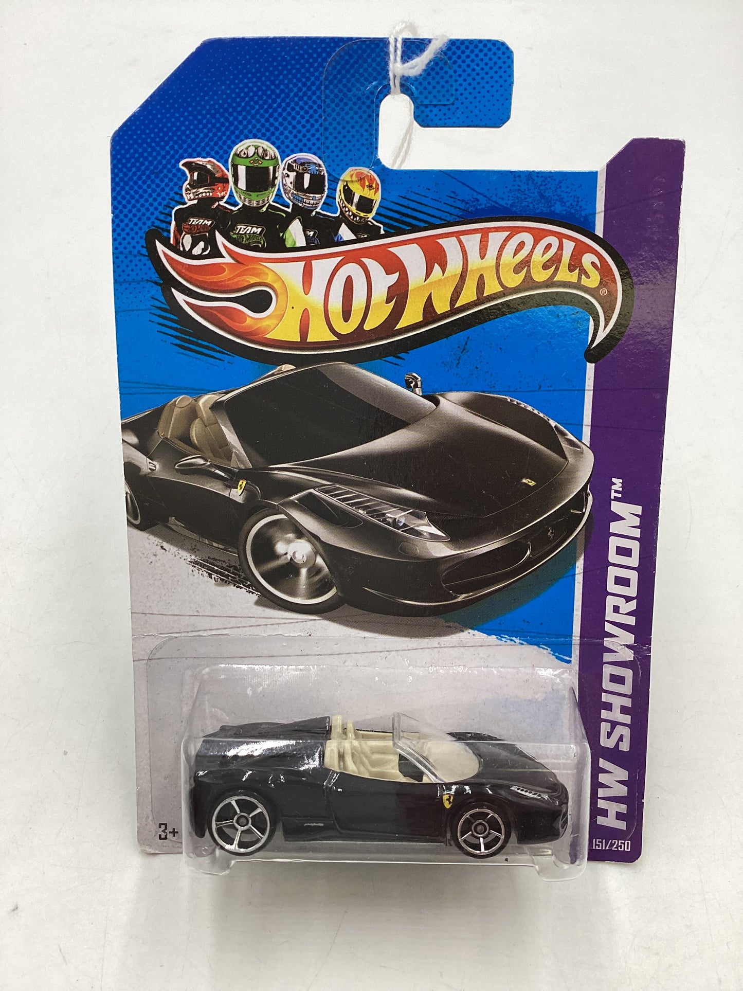 2013 Hot wheels #151 Ferrari 458 Spider Black *Card Not Perfect* SR