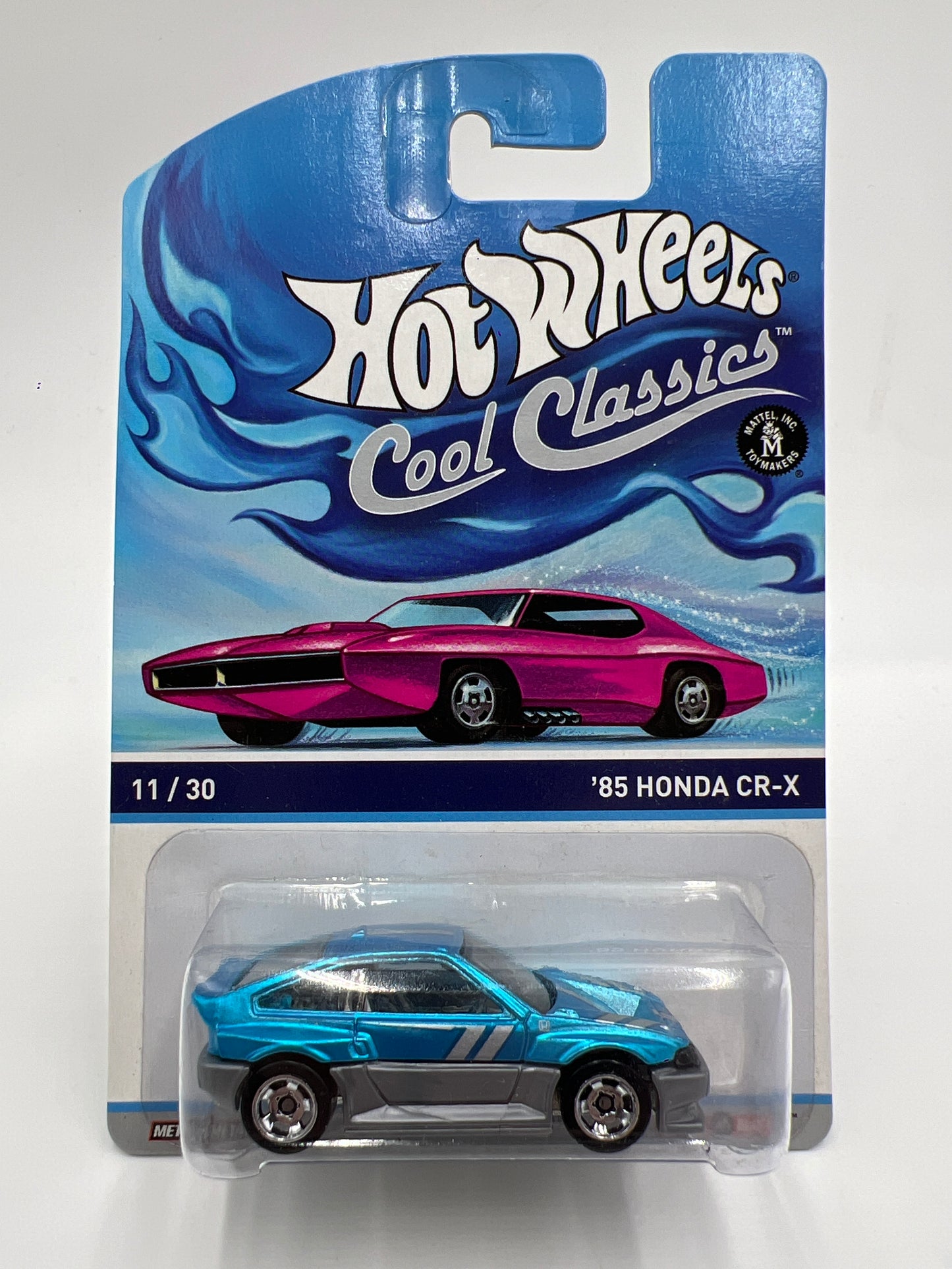 Hot Wheels Cool Classics #11 85 Honda CR-X Spectrafrost Blue W/Protector