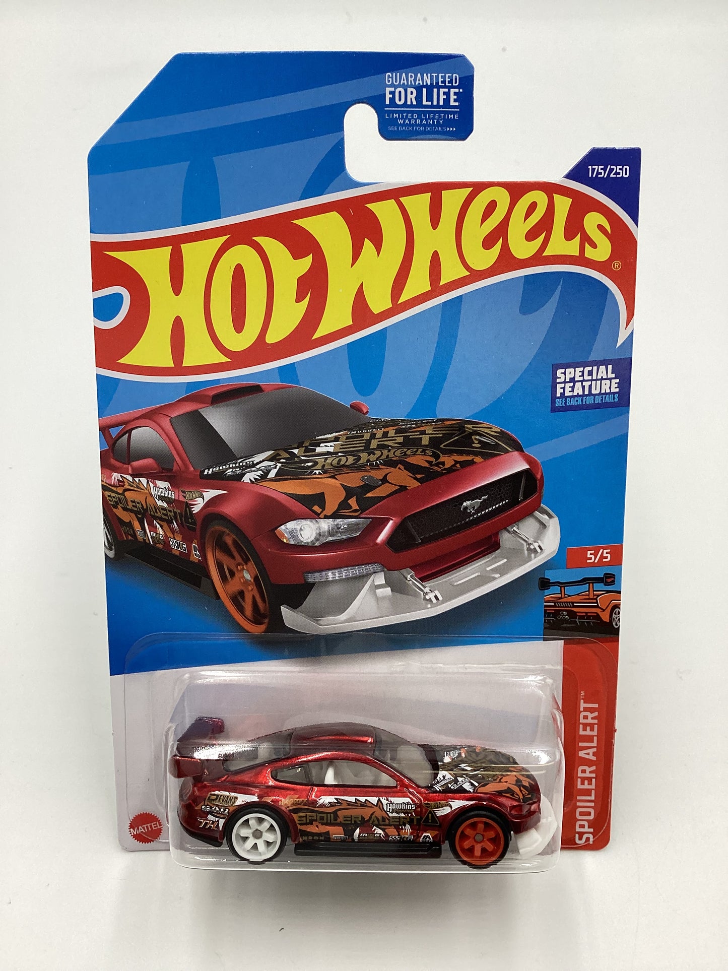 2022 Hot wheels Super Treasure Hunt Custom #175 18 Ford Mustang GT Red W/ Protector