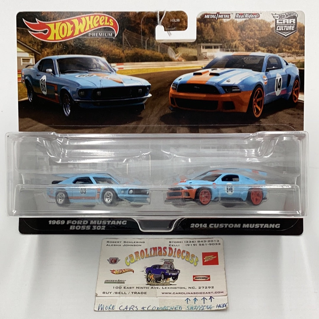 Hot wheels car culture team 2 pack target exclusive 1969 Ford Mustang Boss 302 2014 Custom Mustang 283E