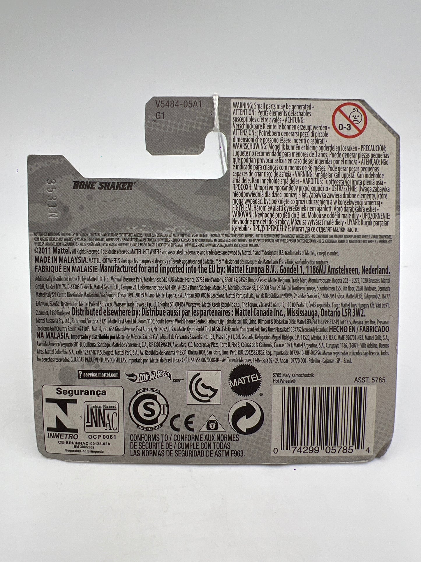 2012 Hot Wheels Short Card HW Racing #180 Bone Shaker Blue