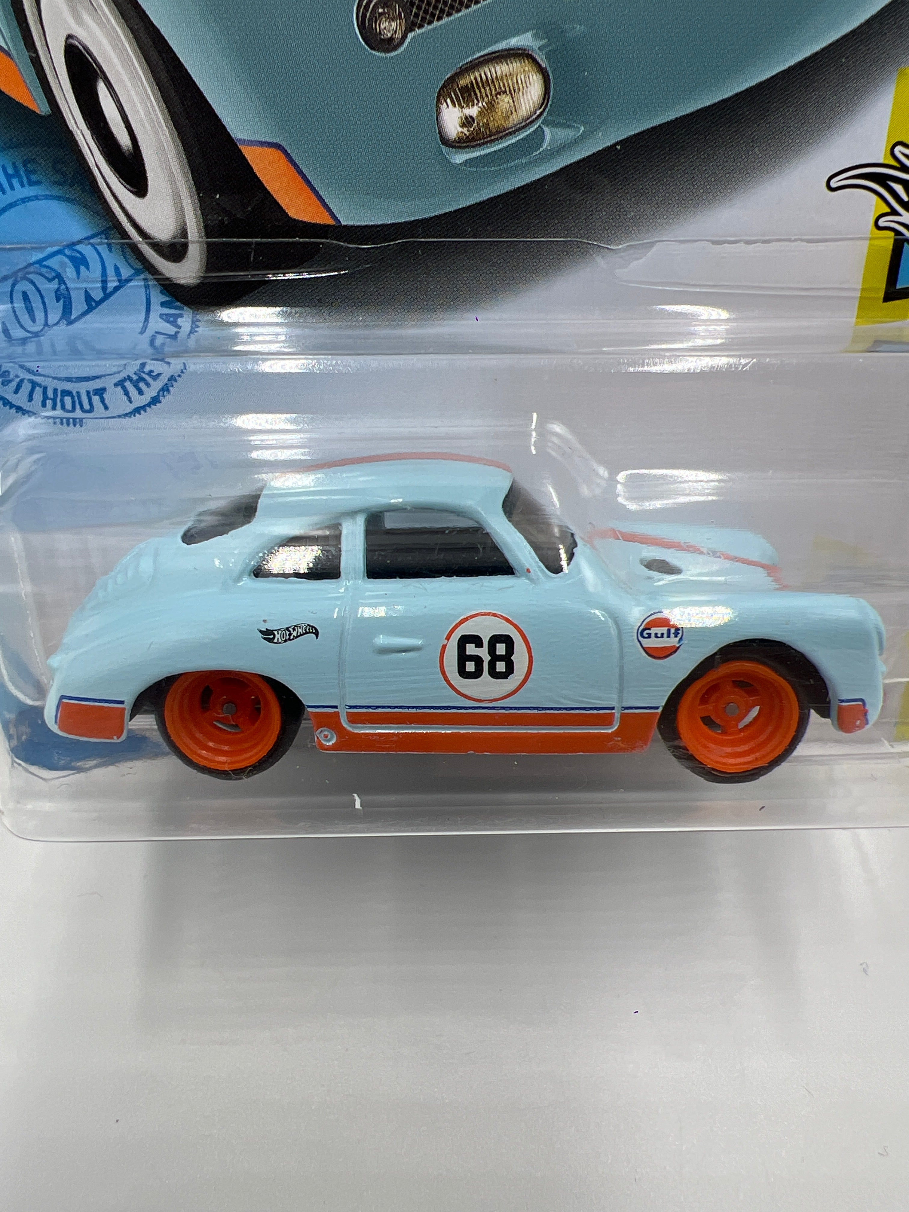 Hot Wheels Porsche 356 Outlaw Blue Gulf Wheel Swap Custom On Card