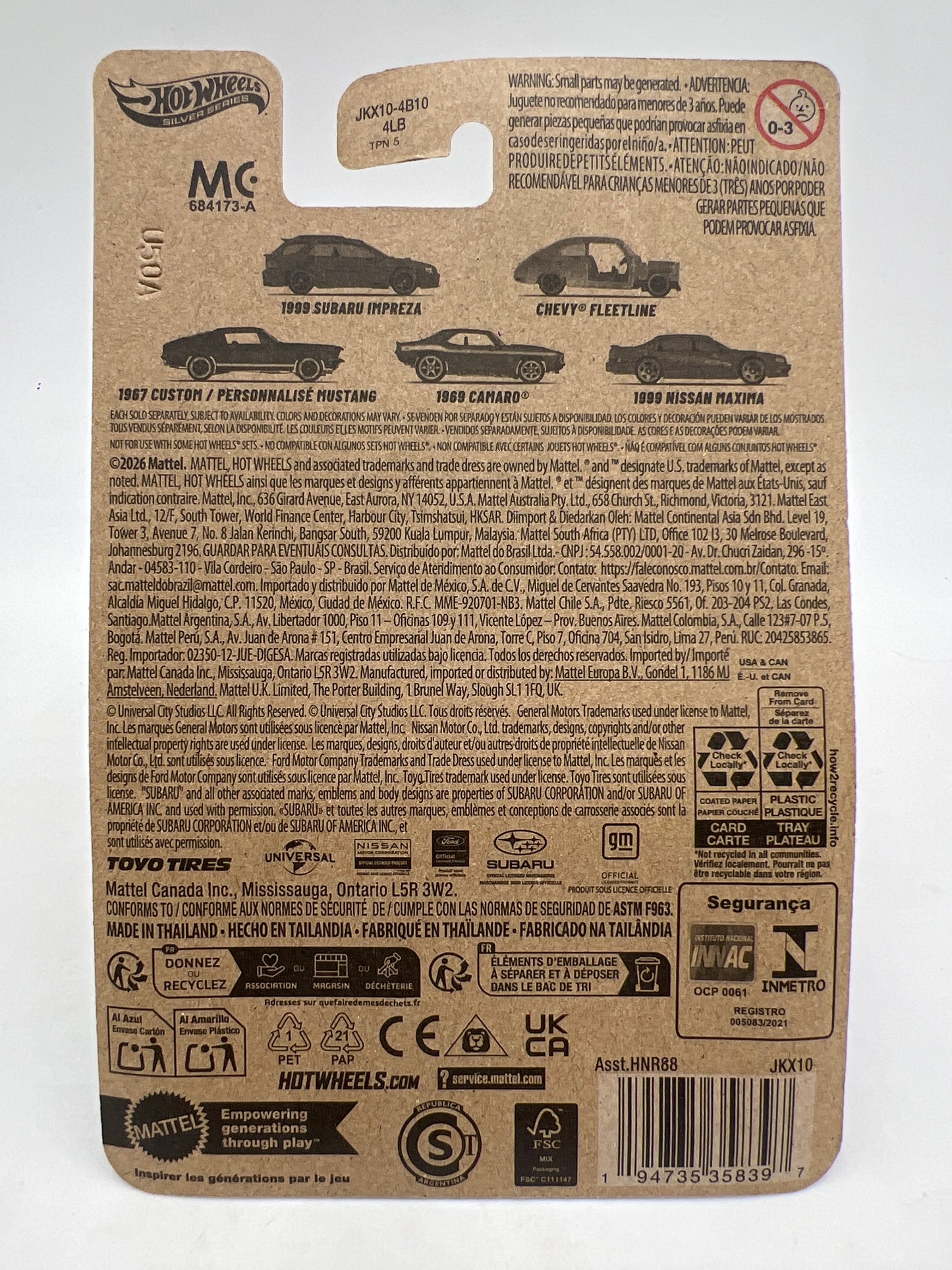 2026 Hot Wheels Silver Series Fast & Furious Dream Lineup #1 1999 Subaru Impreza Red