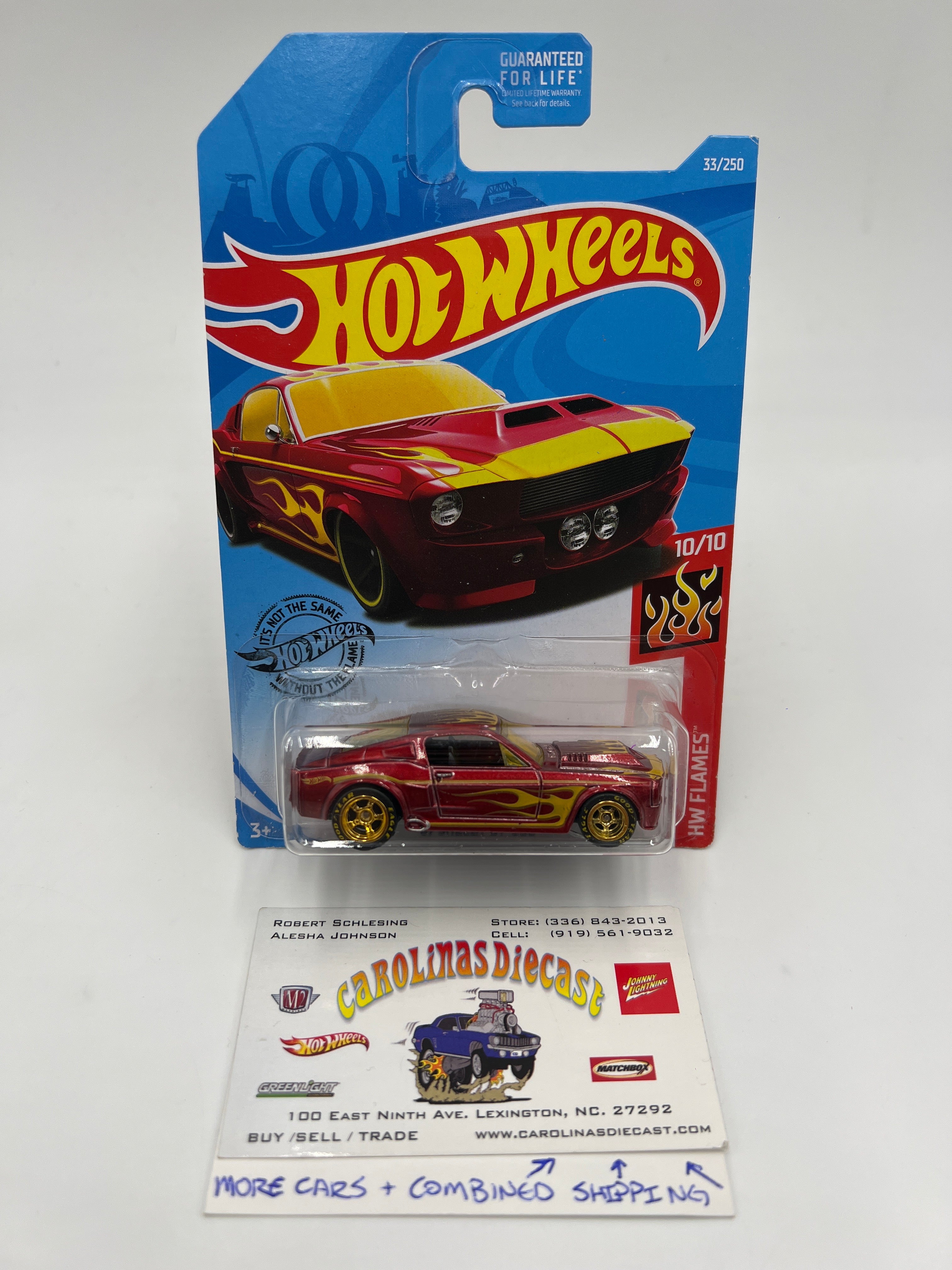Hot Wheels 67 Shelby GT-500 Red Wheel Swap Custom On Card W