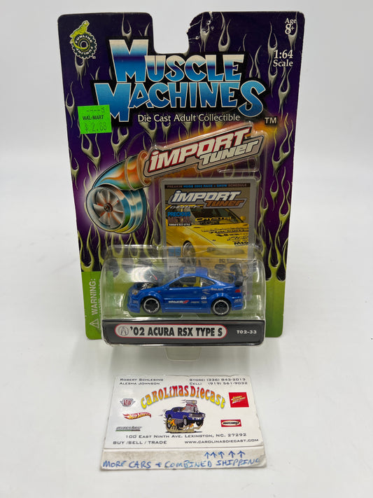 Muscle Machines Import Tuner 02 Acura RSX Type S Blue T02-33 J Hook Torn 220F