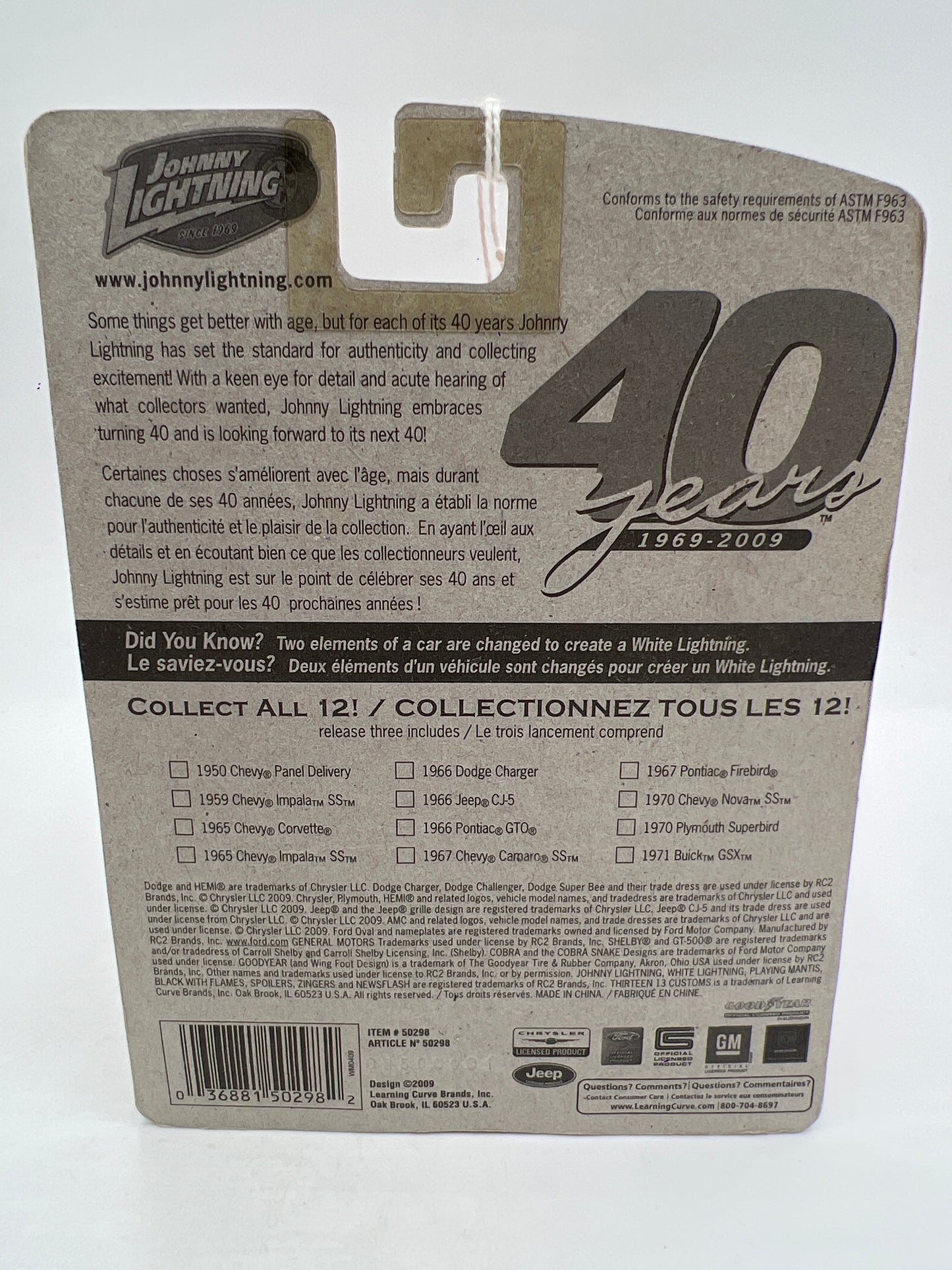 Johnny Lightning Small Card 1970 Chevy Nova SS Red