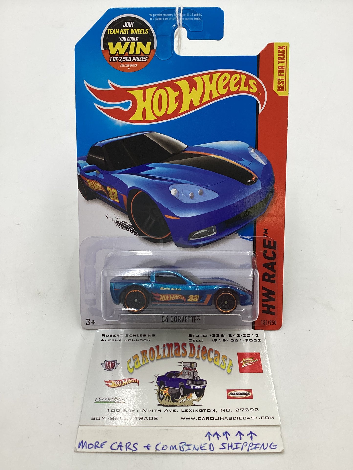 2015 Hot Wheels HW Race #131 Corvette C6 Blue 15B