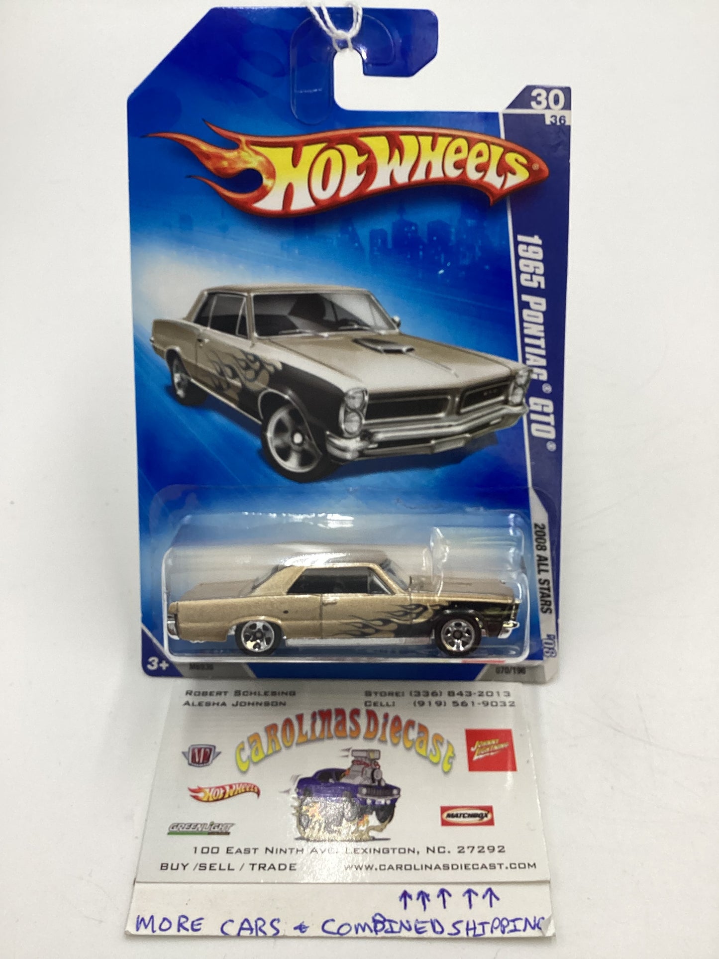 2008 Hot Wheels All Stars #70 1965 Pontiac GTO Gold Kmart Exclusive 239B