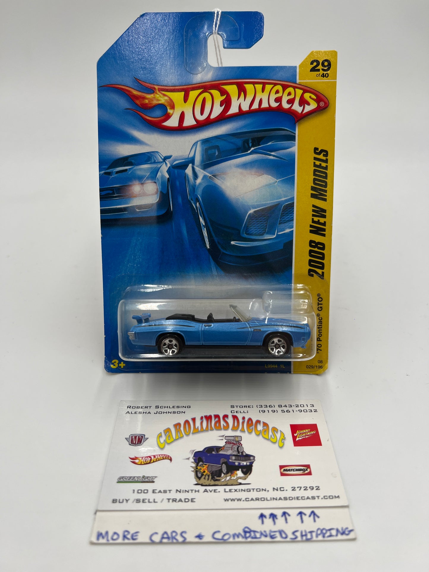 2008 Hot Wheels New Models #29 70 Pontiac GTO Blue 54F