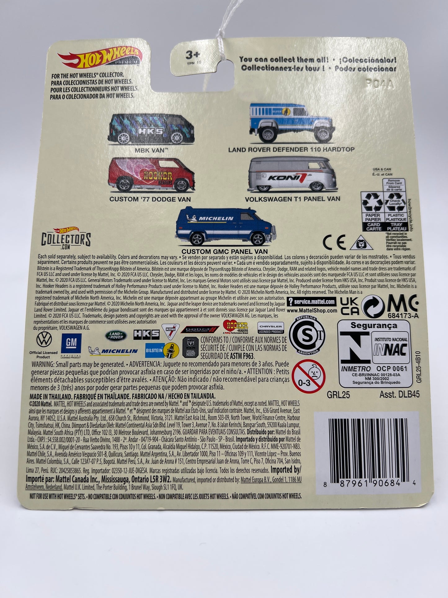 Hot Wheels Pop Culture Premium #5 Michelin Custom GMC Panel Van Blue 257H