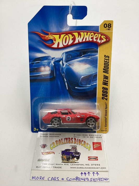 2008 Hot Wheels New Models #8 Corvette Grand Sport Red 1B