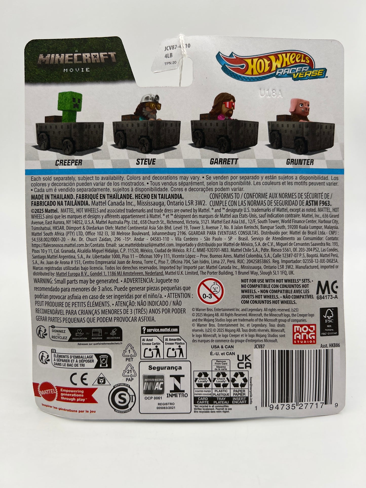 2025 Hot Wheels Racer Verse A Minecraft Movie Garrett 112B