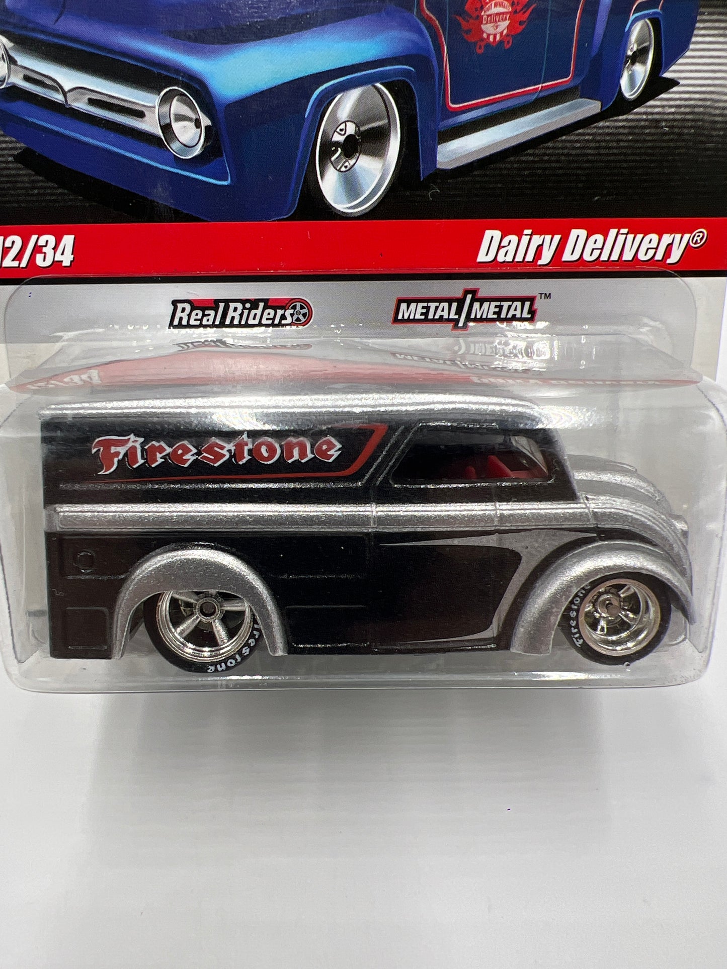 2010 Hot Wheels Premium Slick Rides #12 Dairy Delivery Firestone Black/Silver SR