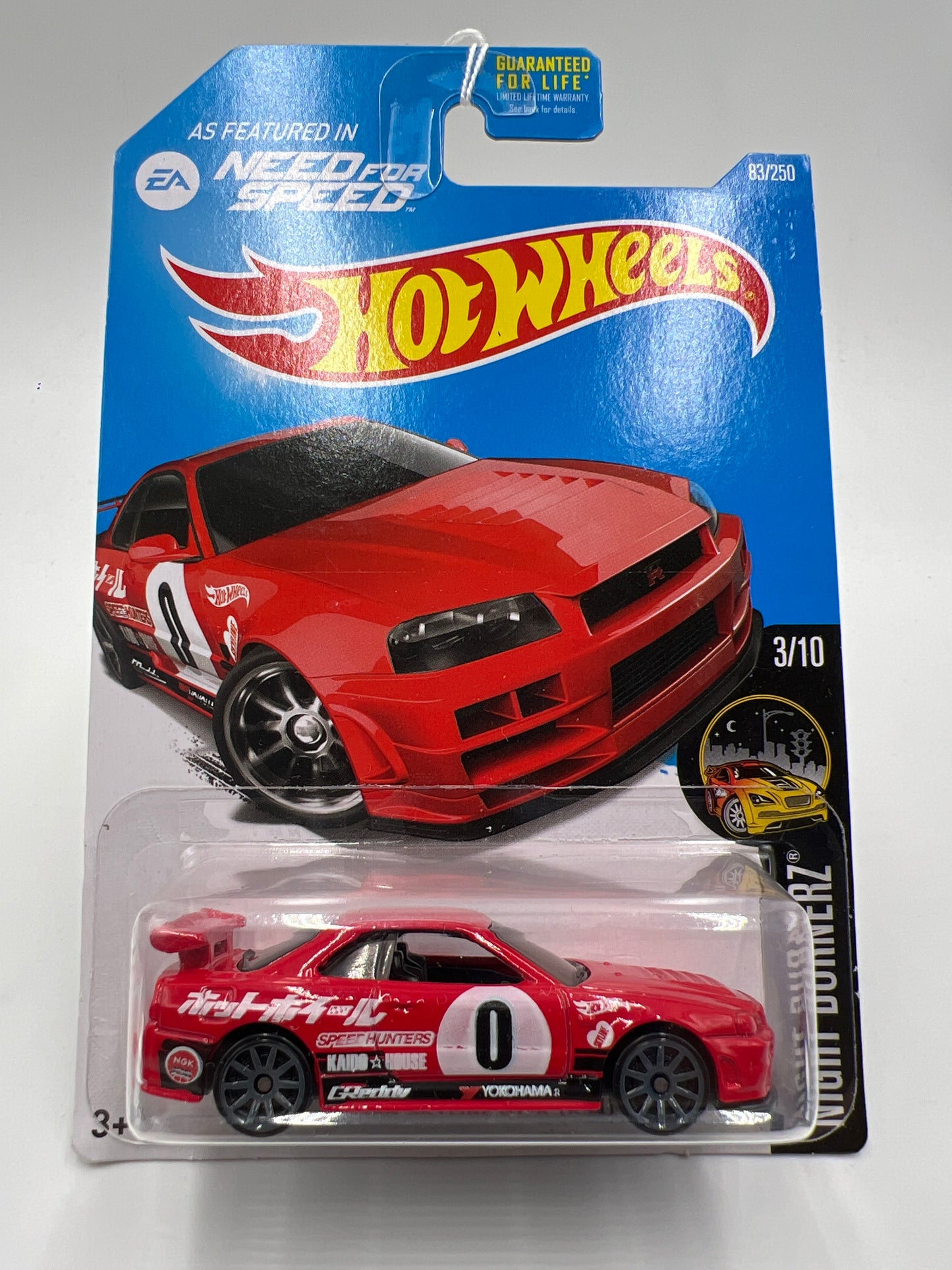 2016 Hot Wheels Nightburnerz #83 Nissan Skyline GT-R R34 Red Need for Speed (2) SR