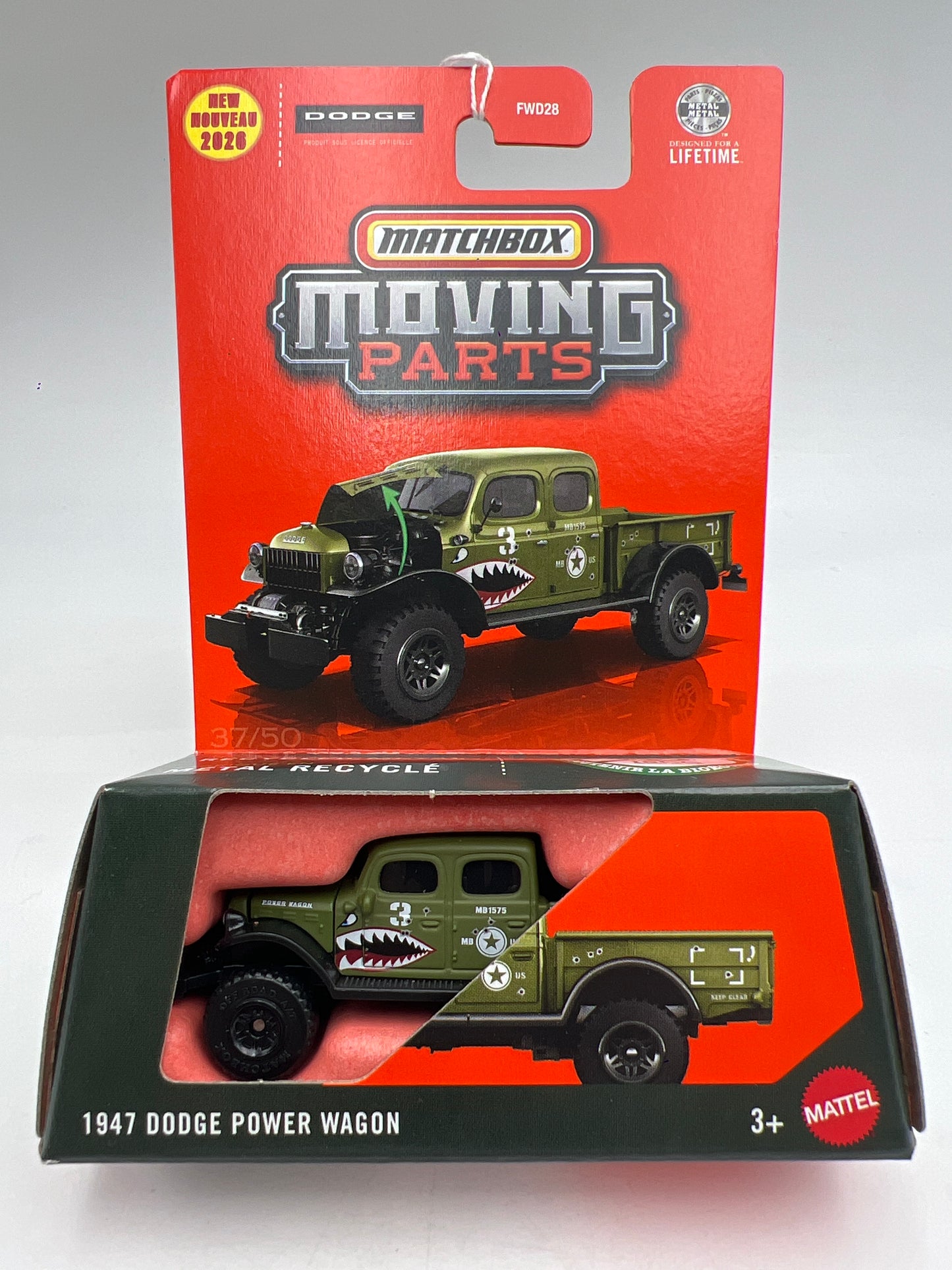 2026 Matchbox Moving Parts #37 1947 Dodge Power Wagon Green Shark Mouth
