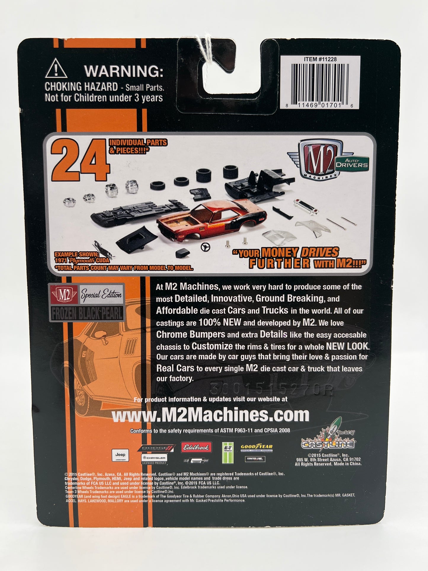 M2 Machines Auto-Drivers Special Edition Frozen Black Pearl 1966 Dodge Charger Hemi R35 193C