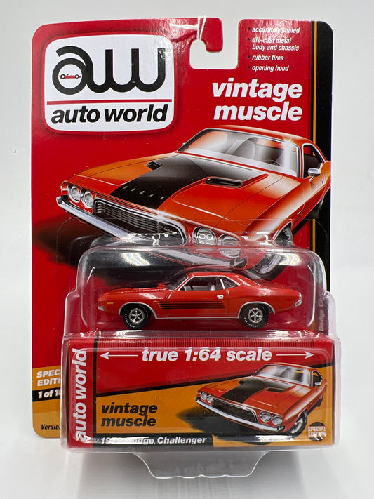 Auto World Vintage Muscle Hobby Exclusive 1/1800 1972 Dodge Challenger Orange