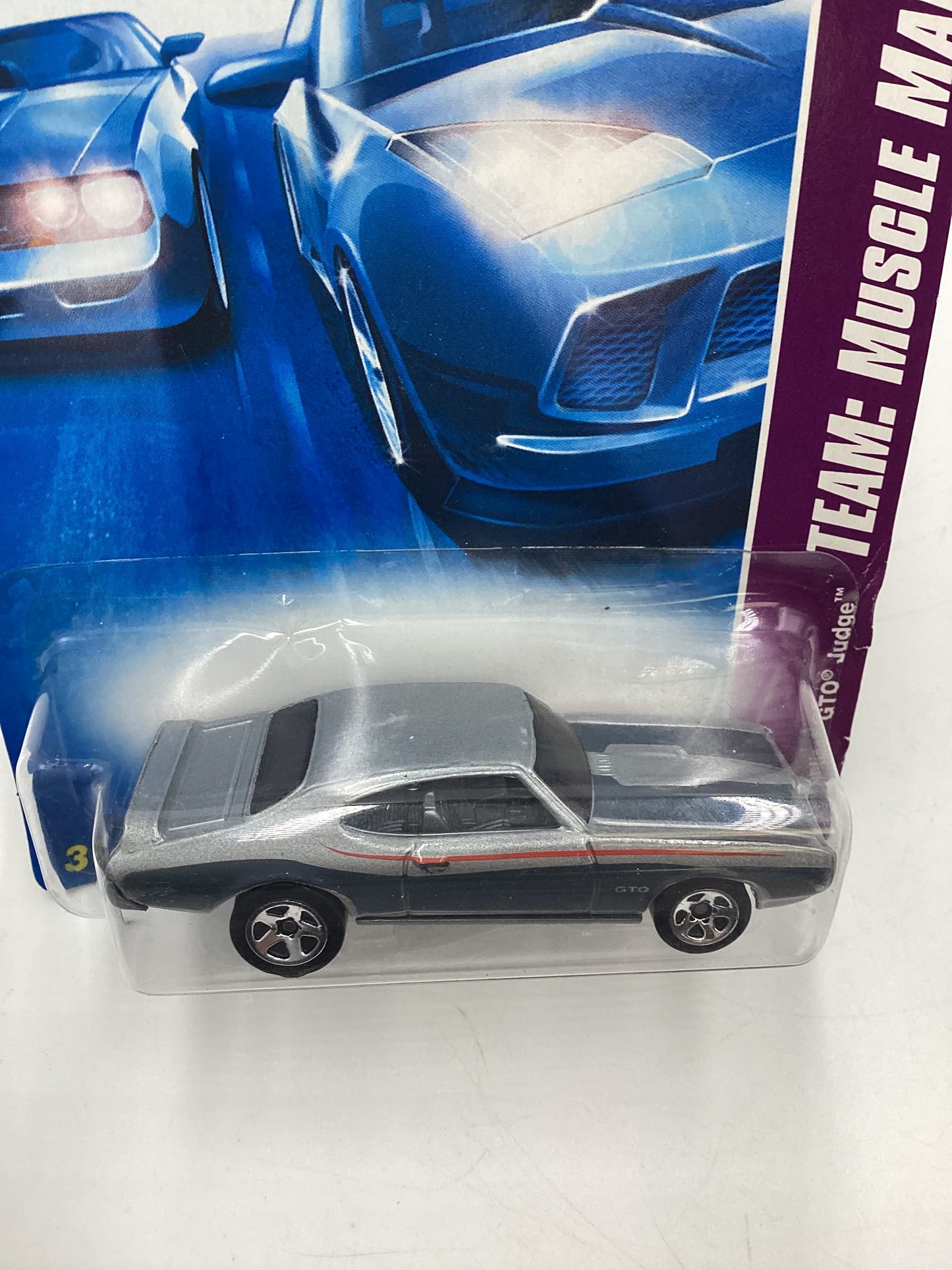 2008 Hot Wheels HW Team: Muscle Mania #133 Pontiac GTO Judge Silver Card Not Perfect 44C
