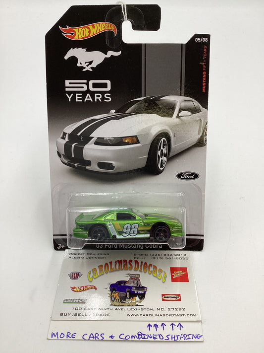 Hot Wheels Mustang 50 Years #5 03 Ford Mustang Cobra Green 153D