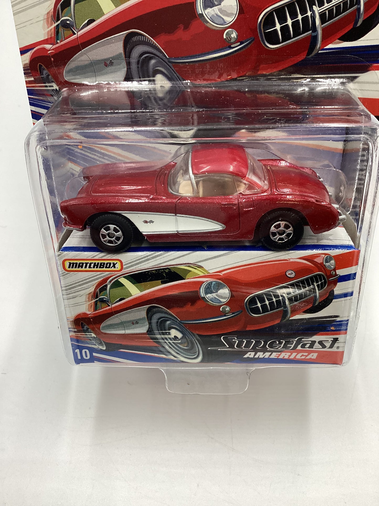 Matchbox Superfast America #10 1957 Corvette Hardtop Red 170H