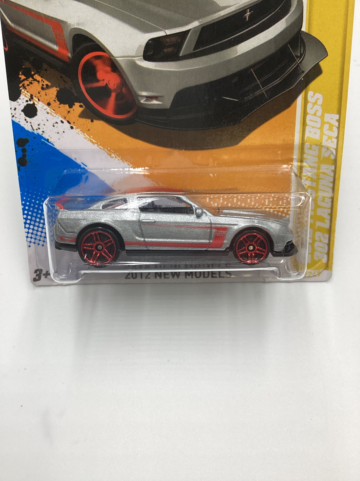 2012 Hot Wheels #8 2012 Mustang Boss 302 Laguna Seca Silver *Cracked Blister* 24H