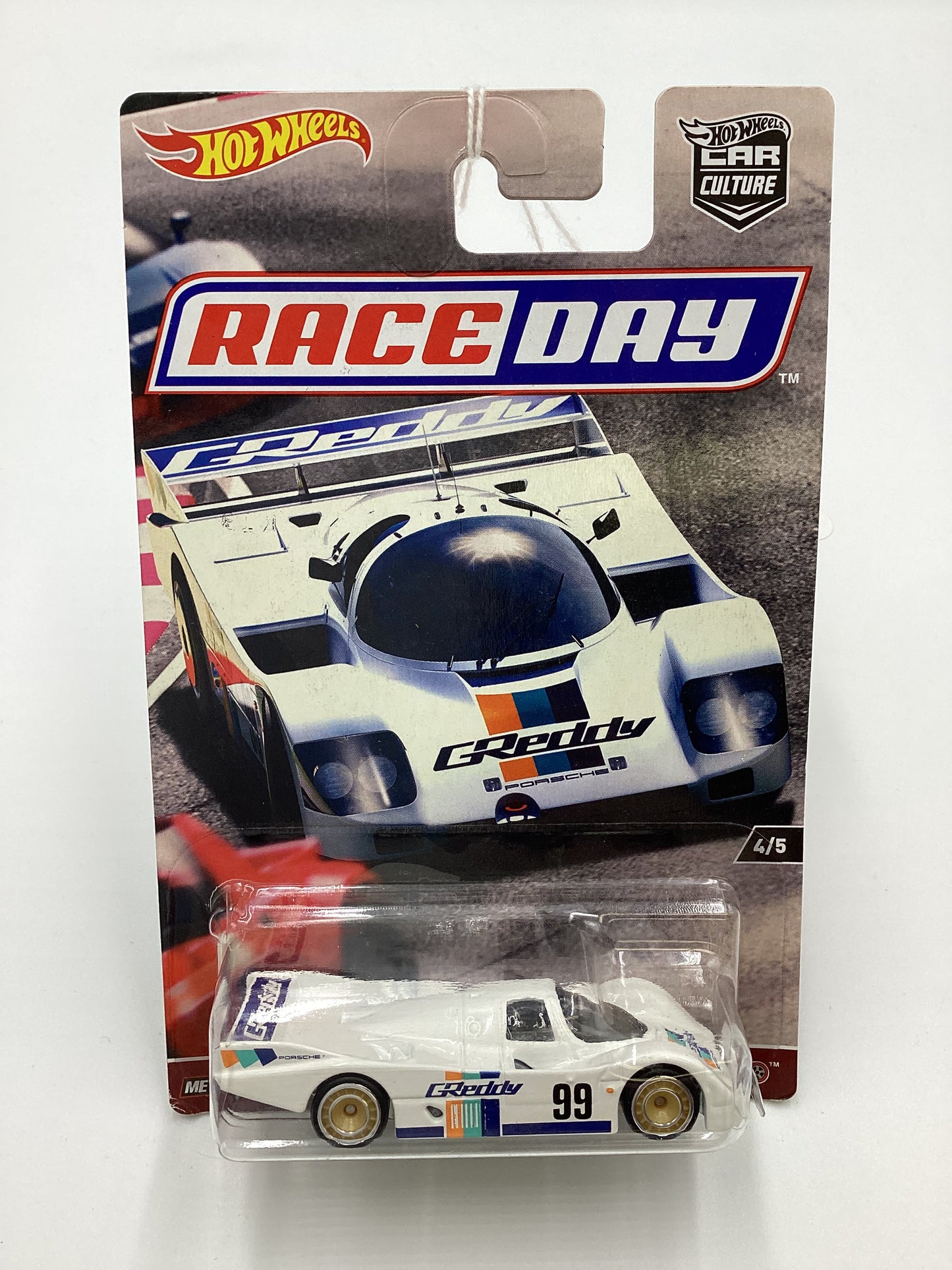 2017 Hot Wheels Race Day #4 Porsche 962 *Cracked Blister* 244J