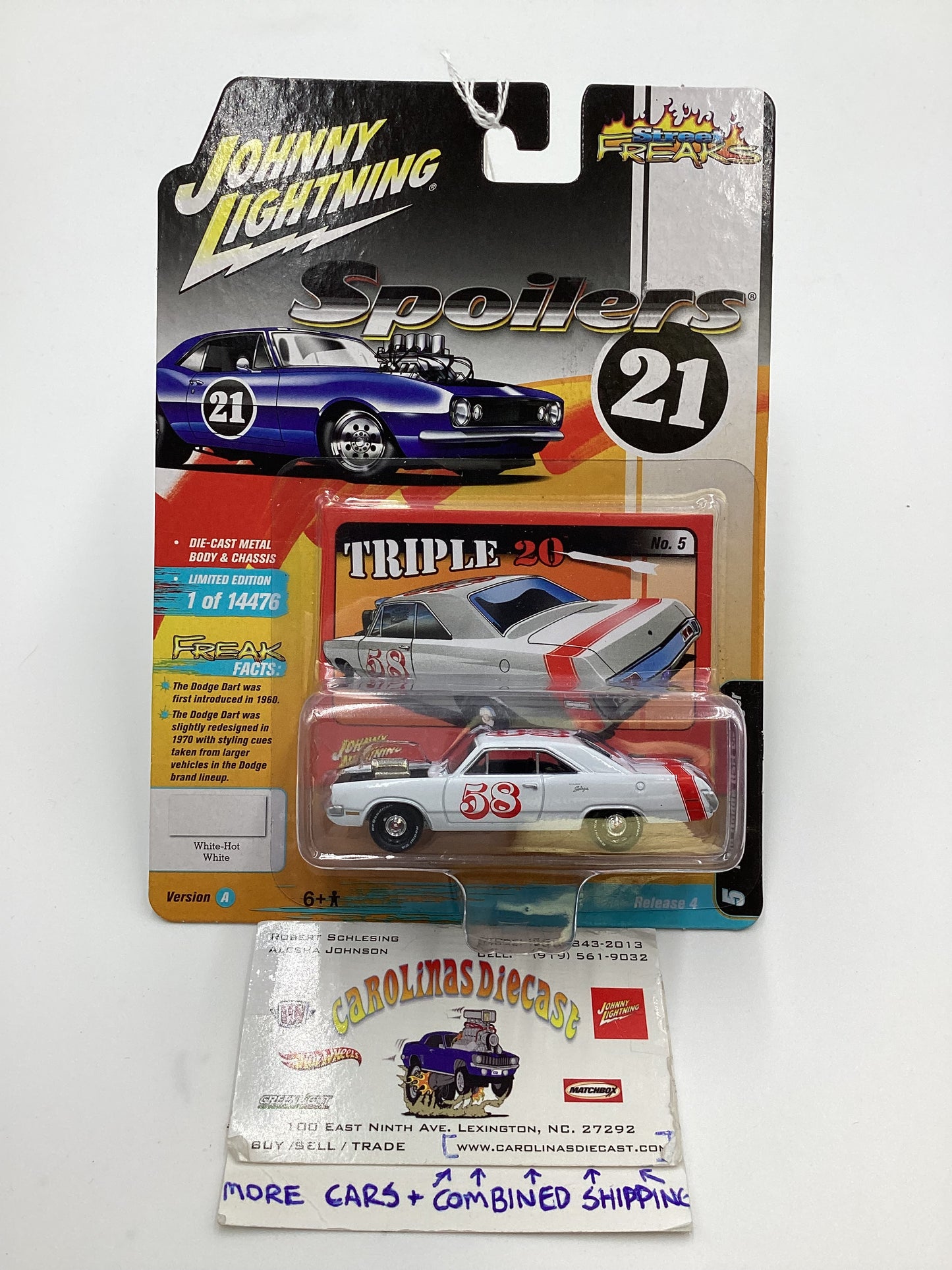 Johnny Lightning Street Freaks Spoilers 21 1970 Dodge Dart Swinger 227D