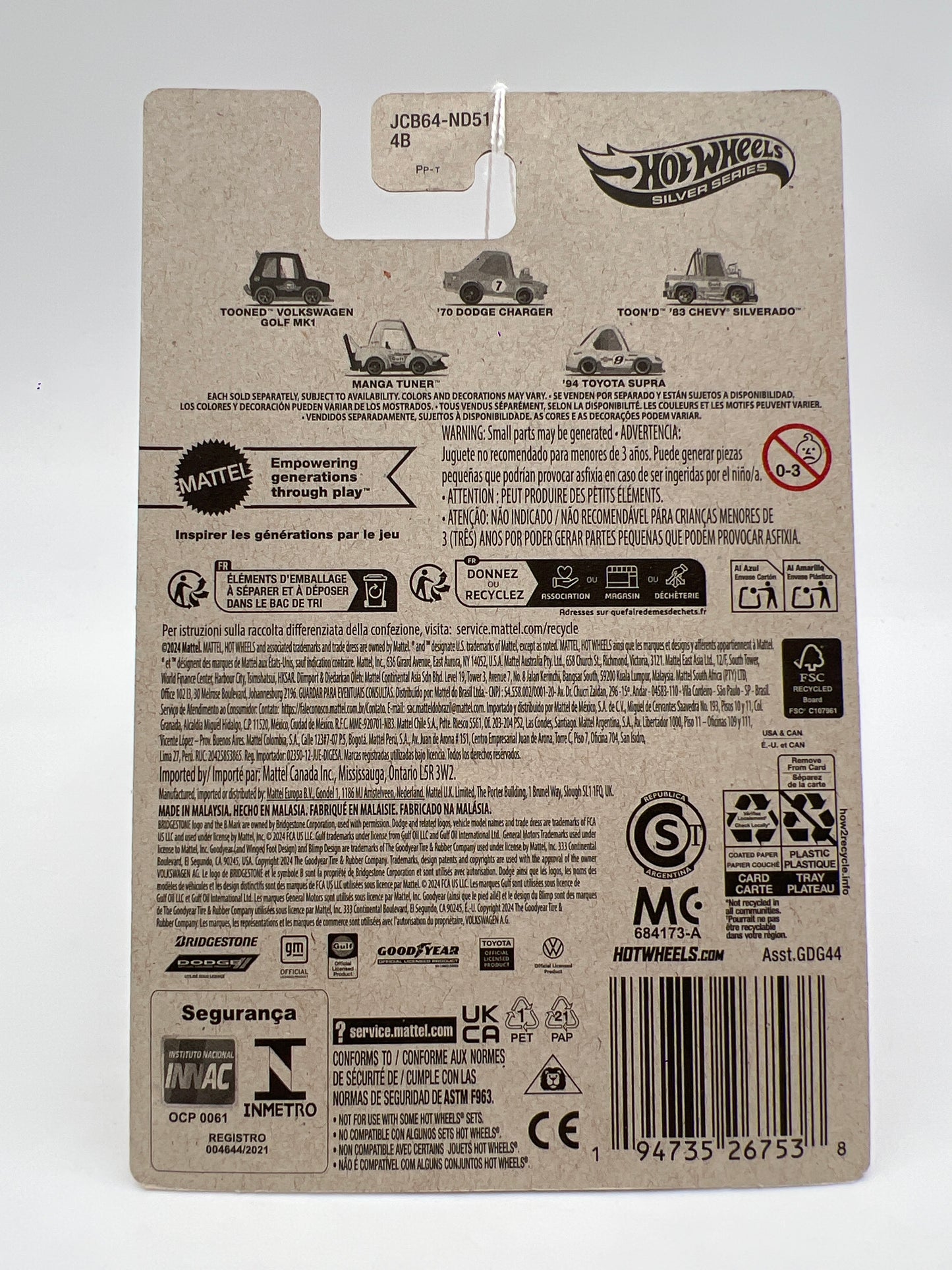 2025 Hot Wheels Silver Series Tooned Gulf #3 Toond 83 Chevy Silverado 156L