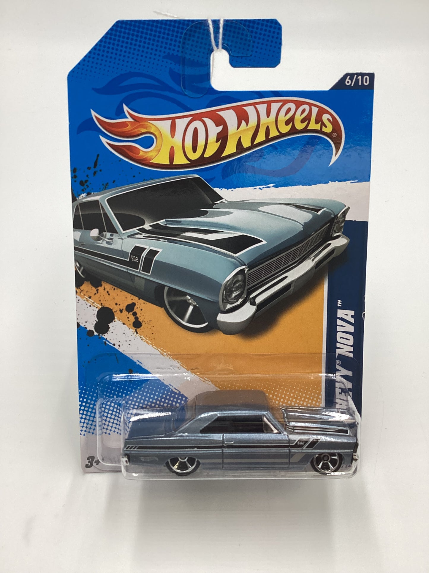 2012 Hot Wheels Muscle Mania GM #106 66 Chevy Nova Light Blue 5F