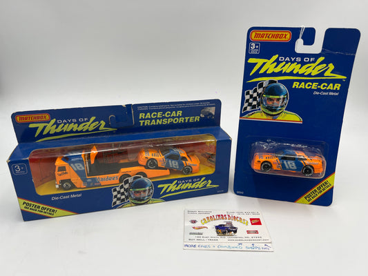 Matchbox Days Of Thunder Team Race-Car Transporter & Race Car Hardees Lot Of 2
