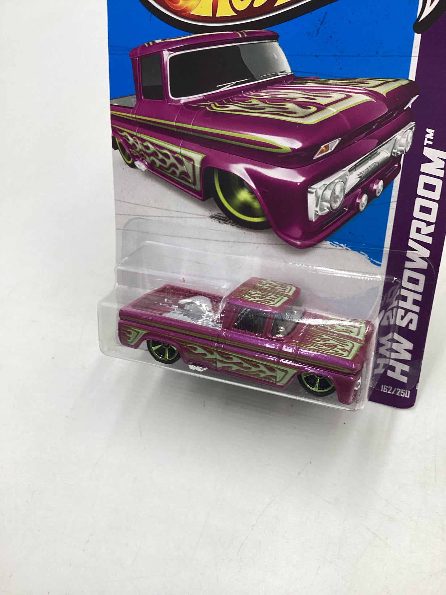 2013 HW Showroom #162 *Card Not Perfect* Custom 62 Chevy Purple (Intl Card) 17B