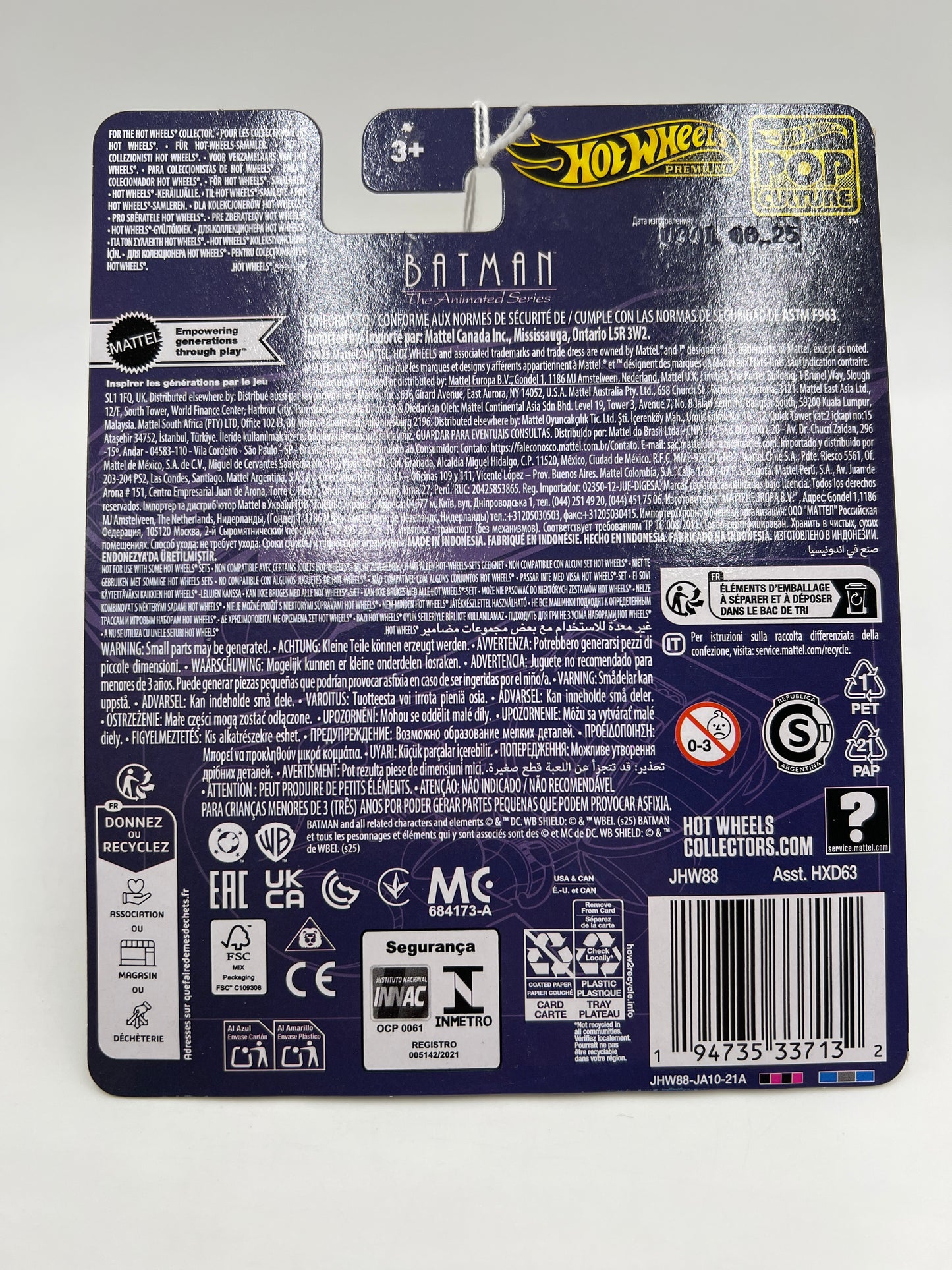 2025 Hot Wheels Premium Pop Culture Batman The Animated Series Batmobile Black 268G