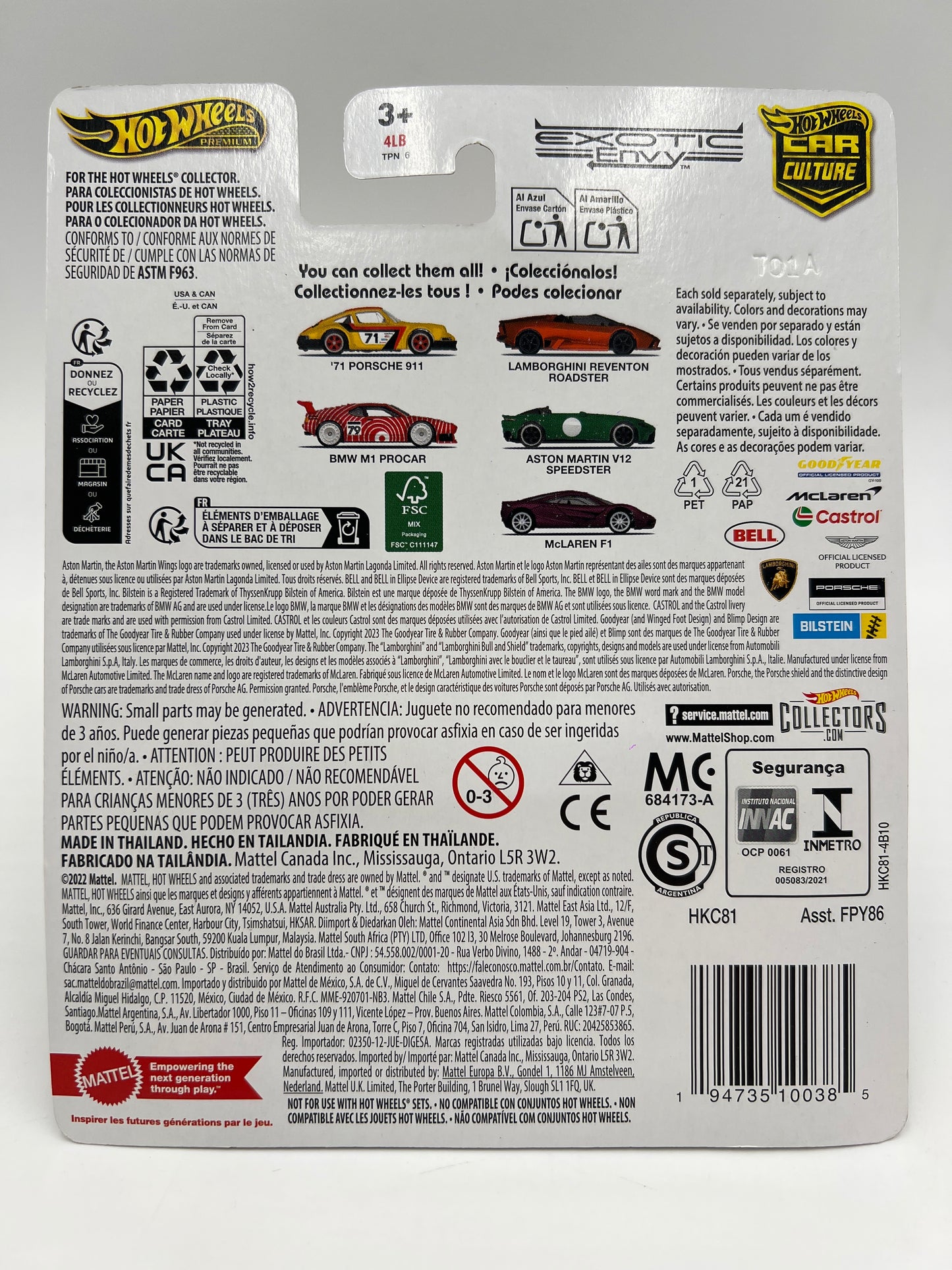 Hot Wheels Premium Exotic Envy CHASE #0 71 Porsche 911 Black W/Protector