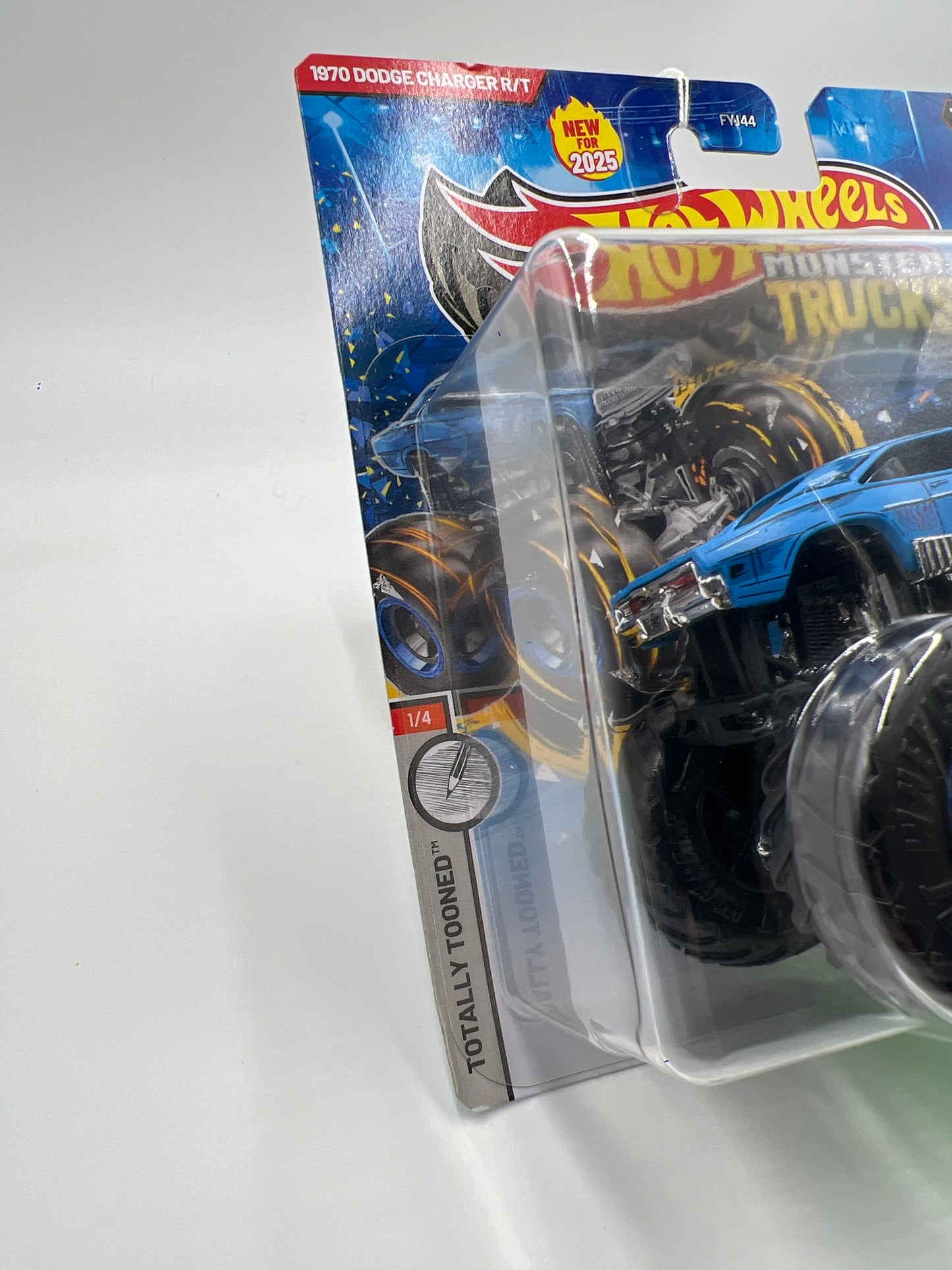 2025 Hot Wheels Monster Trucks Totally Tooned #1 1970 Dodge Charger R/T Blue 134B