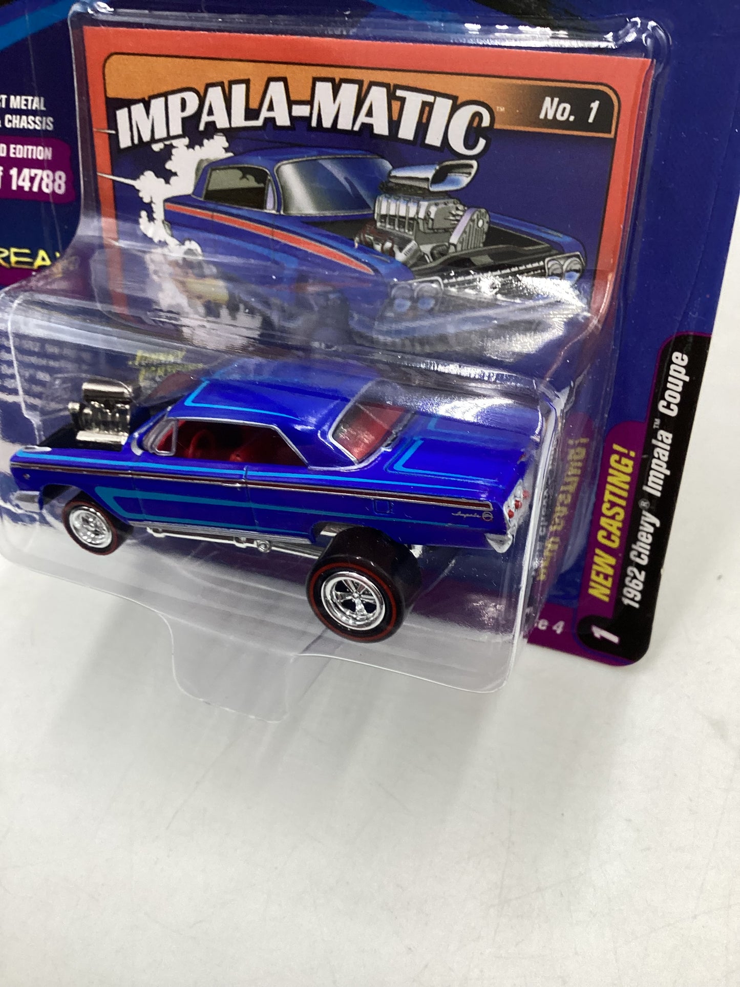 Johnny Lightning ZINGERS Series 1 1962 Chevy Impala Coupe Blue 223C