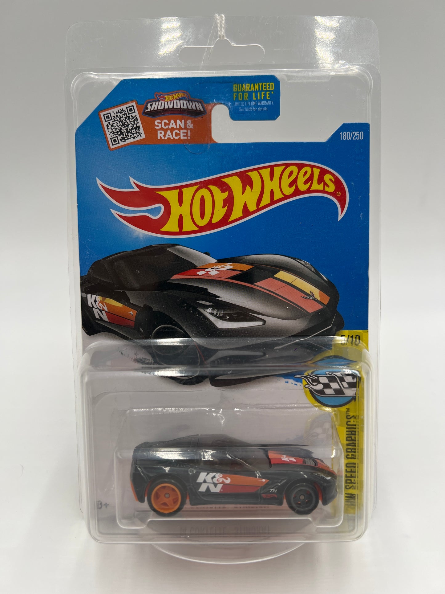 2016 Hot Wheels Super Treasure Hunt #180 14 Corvette Stingray Black K&N W/Protector