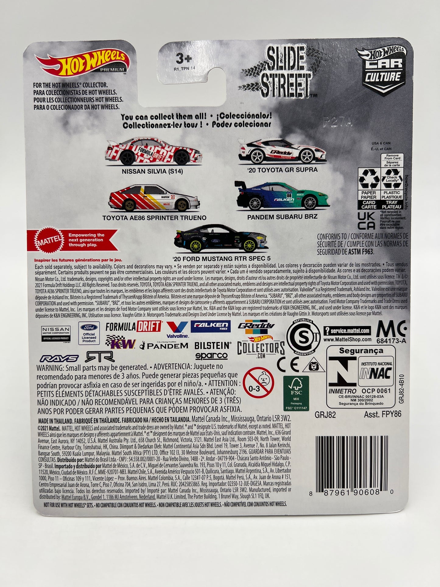 Hot Wheels Premium Slide Street #1 Nissan Silvia S14 Formula Drift Red/White 244D