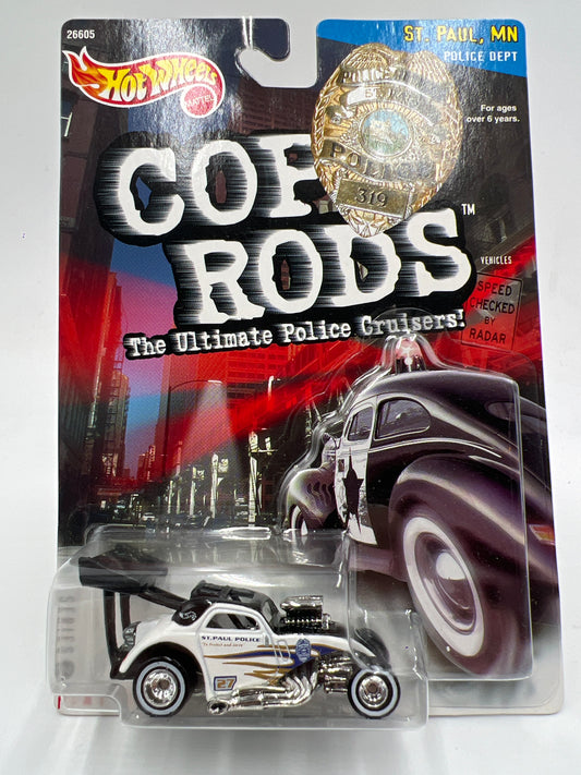 Hot Wheels Cop Rods Series 2 St Paul NM Fiat 500C W/Real Riders SR