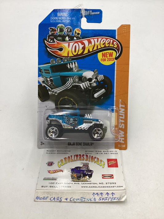 2013 Hot Wheels #90 Baja Bone Shaker Blue Chrome wheels 42C