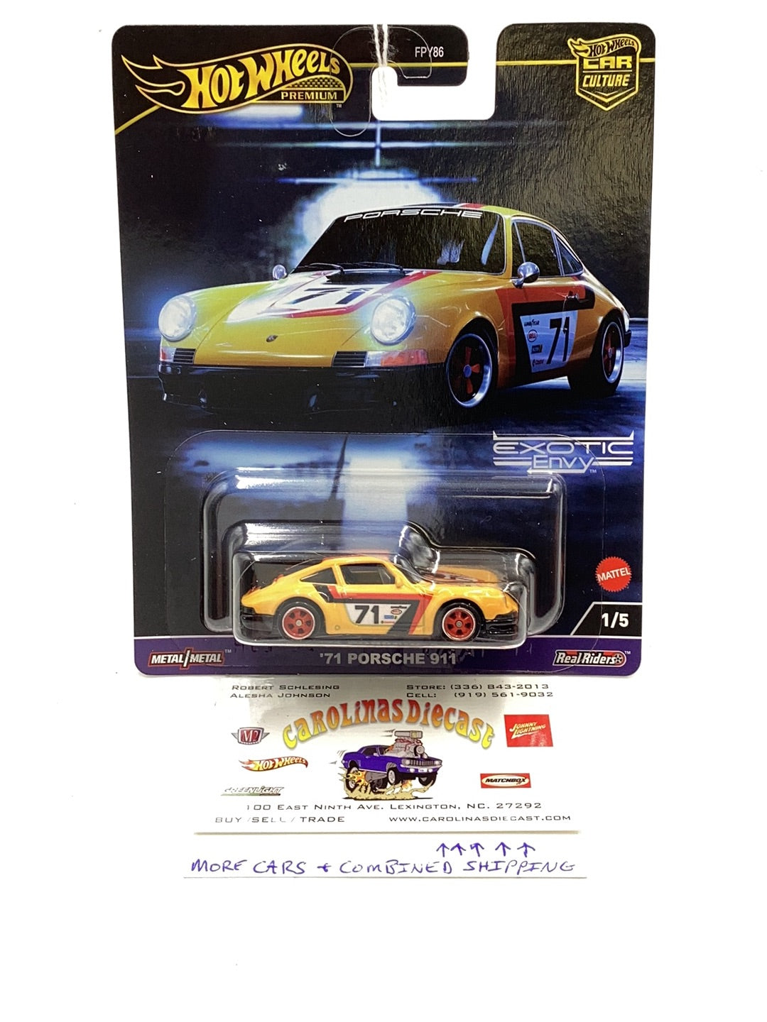 Hot Wheels Exotic Envy 1/5 71 Porsche 911 244E