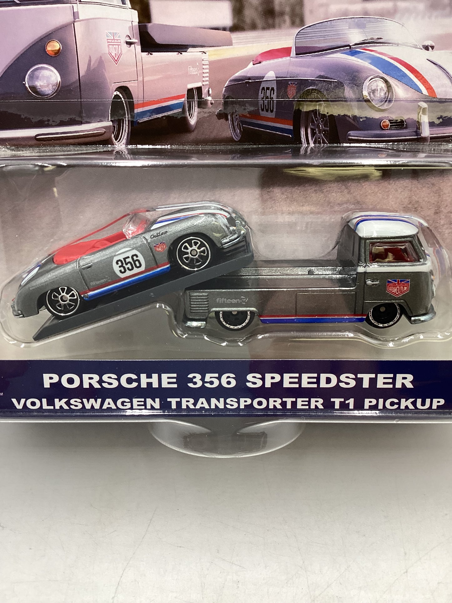 2018 Hot Wheels Team transport #1 Porsche 356 Speedster & Volkswagen Transporter T1 Pickup with Protector