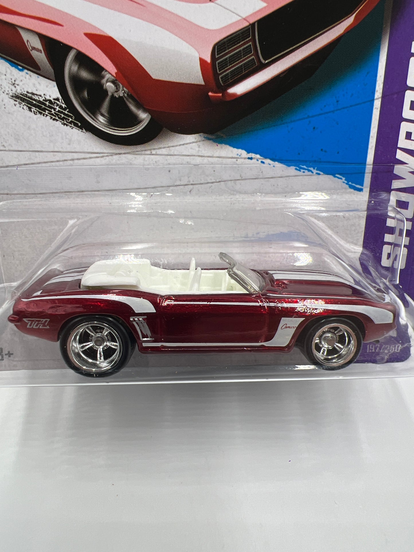 2013 Hot Wheels Super Treasure Hunt #197 69 Camaro Red W/ Protector