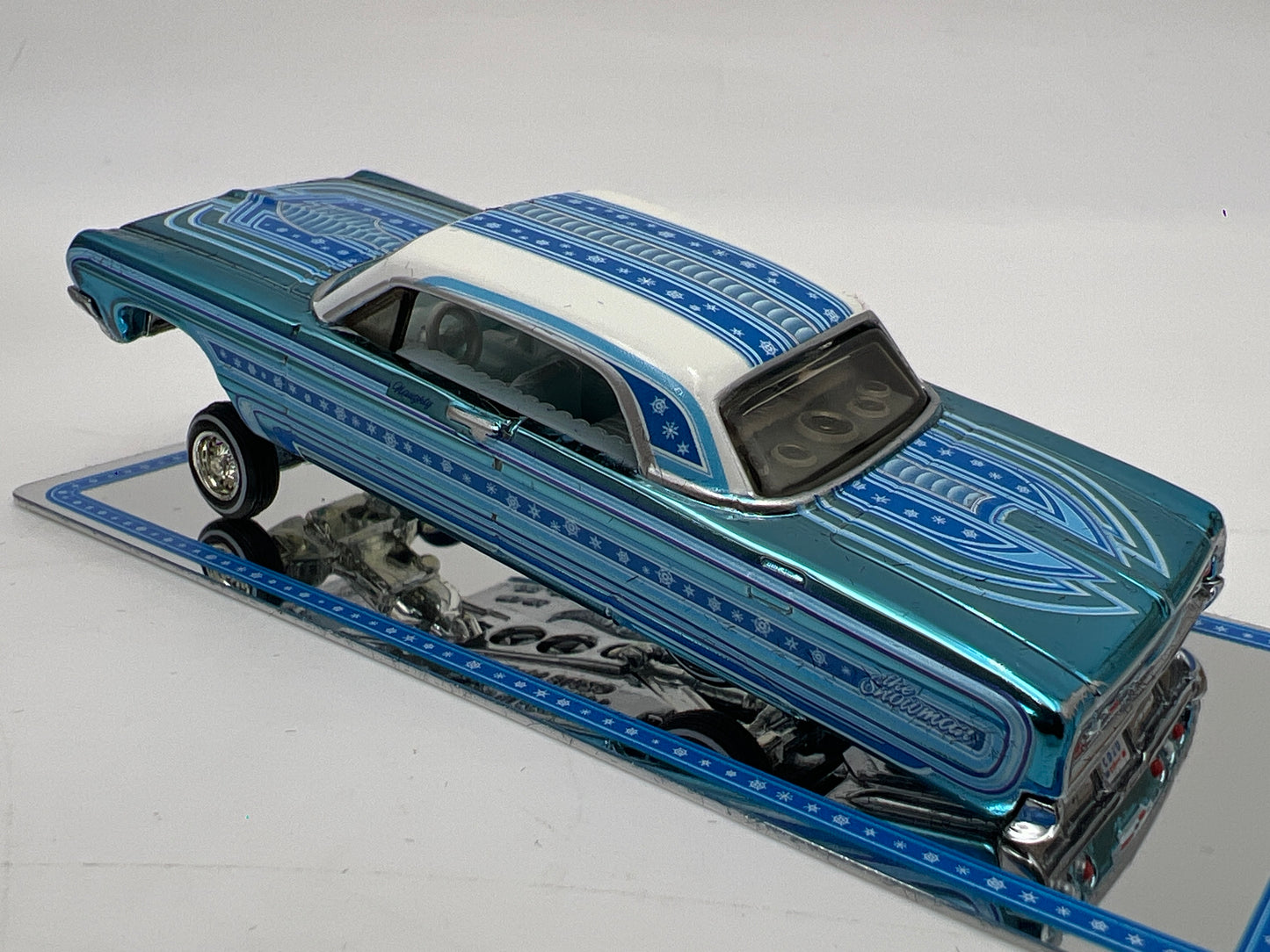 2021 Hot Wheels RLC #3424/30000 64 Chevrolet Impala Snowman Light Blue