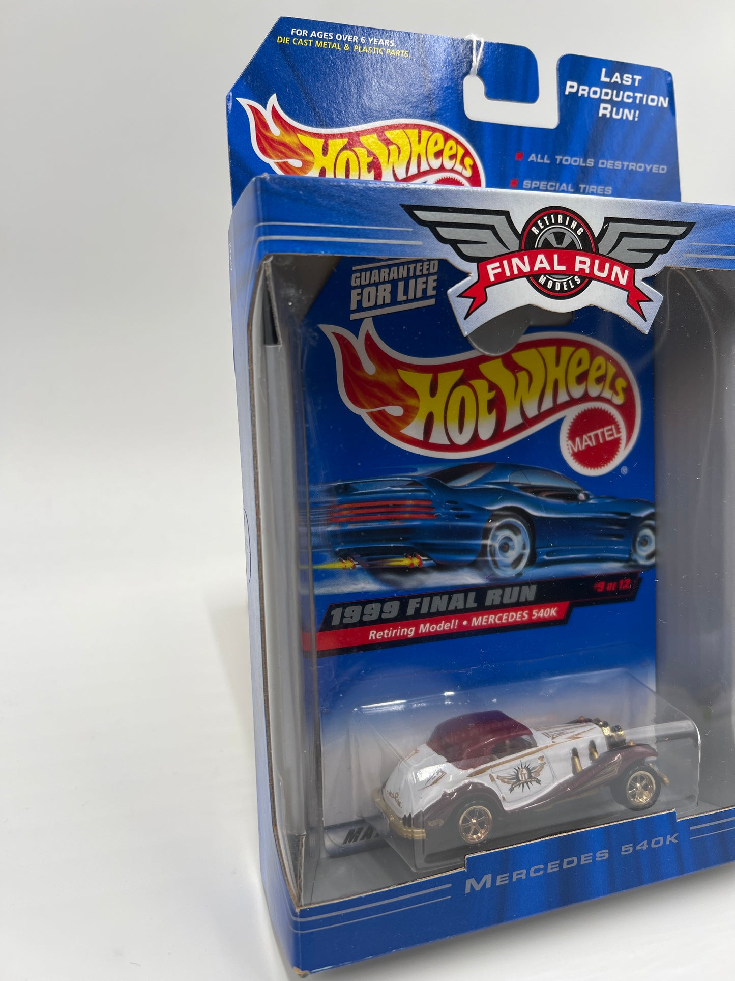 1999 Hot Wheels Final Run #9 Mercedes 540K White/Maroon