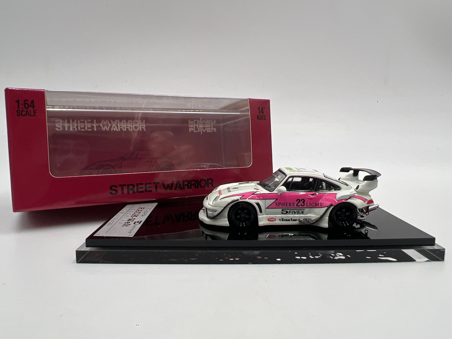 Street Warrior x Ghost Player #000/299 Alt Color Glow In The Dark Porsche 993 RWB White/Pink VHTF See Pics For Glow