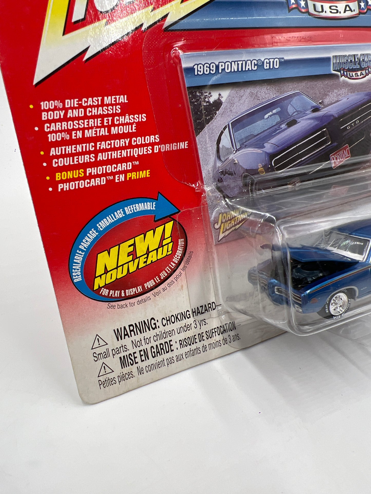 Johnny Lightning Muscle Cars USA #19 1969 Pontiac GTO Blue 221D