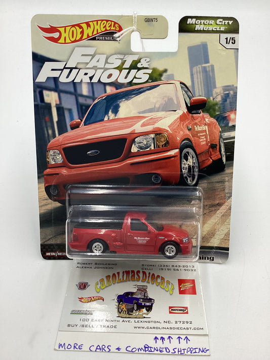 Hot Wheels Fast and Furious Motor City Muscle Ford F-150 SVT Lightning Red Creased Corner 246B