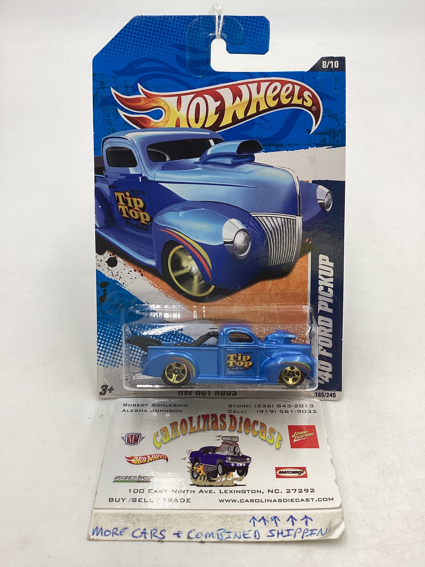 2011 Hot Wheels #146 ‘40 Ford Pickup Blue 21D