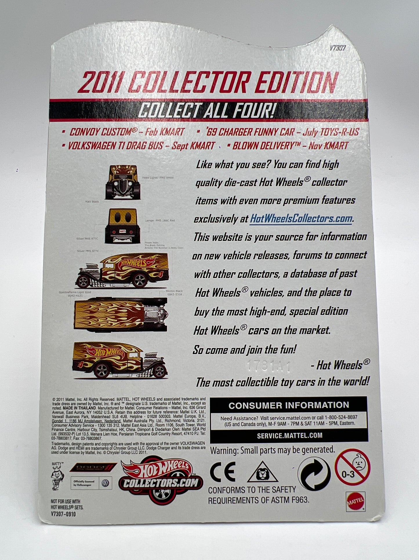 2011 Hot Wheels RLC Collector Edition K-Mart Blown Delivery W/Protector